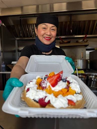 Fresh fruit dessert served up