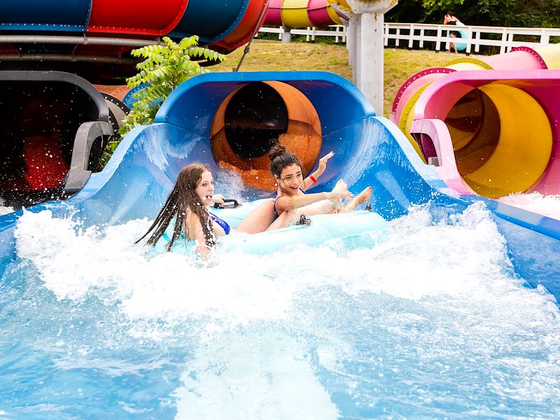 Riding the waterslides