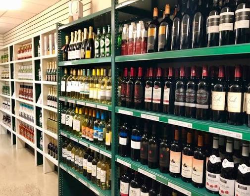 Wine selection at the on-resort store