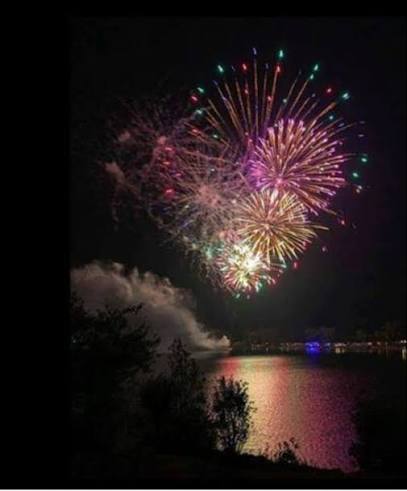Fireworks over the water