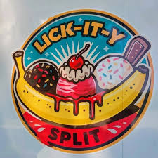 Lick-It-Y Split ice cream shop sign